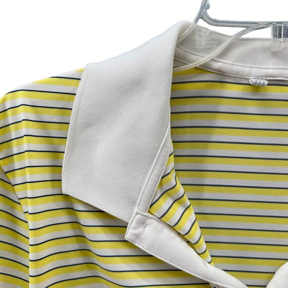 Adidas Mens Golf Polo Size XL Yellow Stripe Brookside Country Club Tournament - Picture 5 of 11